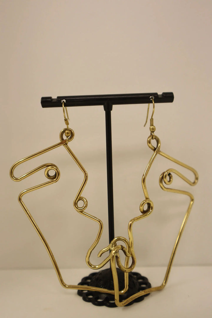 Brass Face Earrings