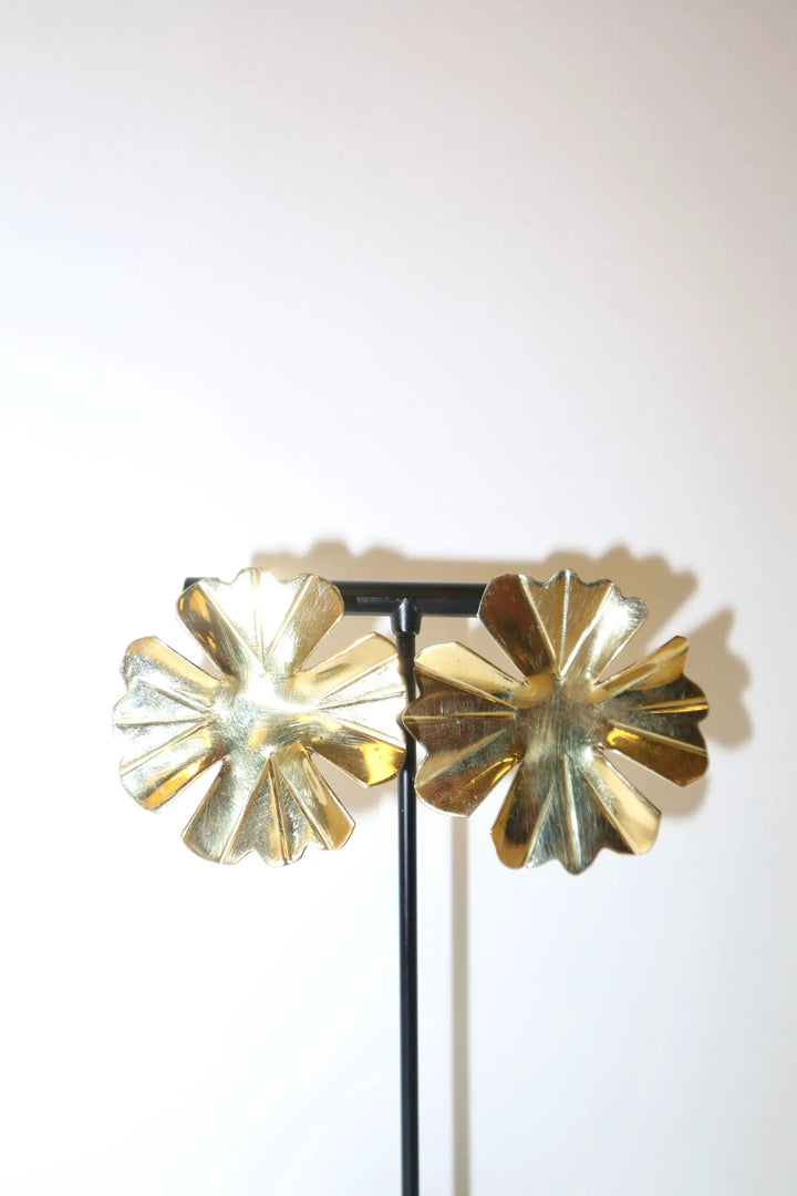 Brass Flower Earrings