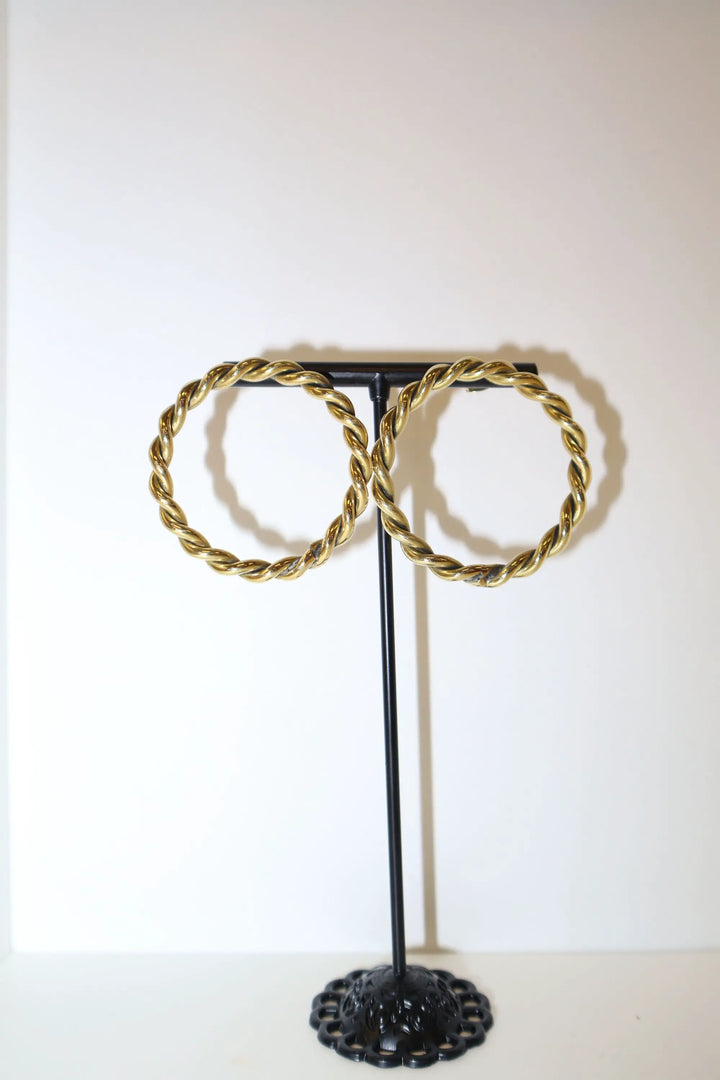 Brass Rope Hoops Earrings